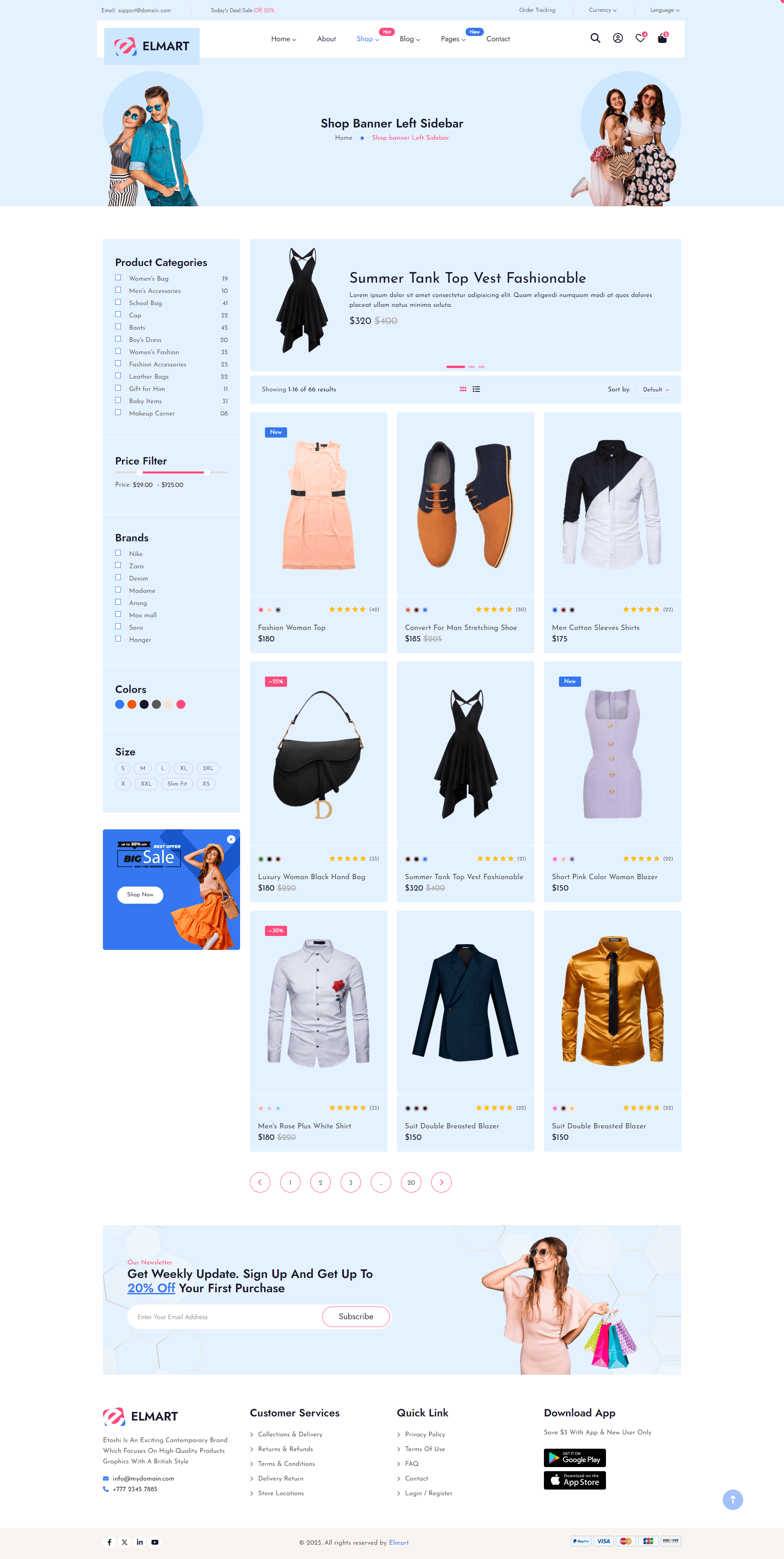 shop Banner Left Sidebar