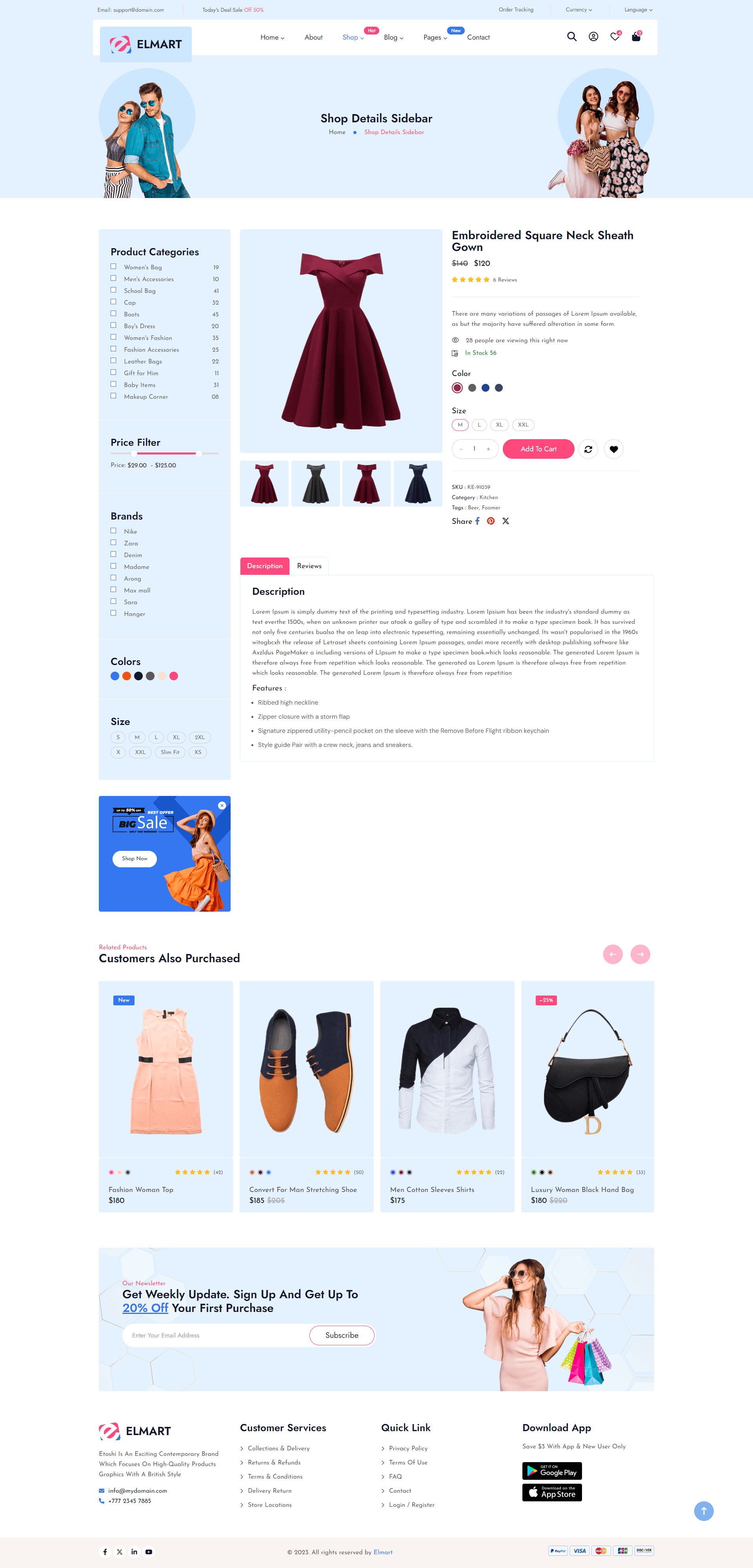 Single Product with Sidebar