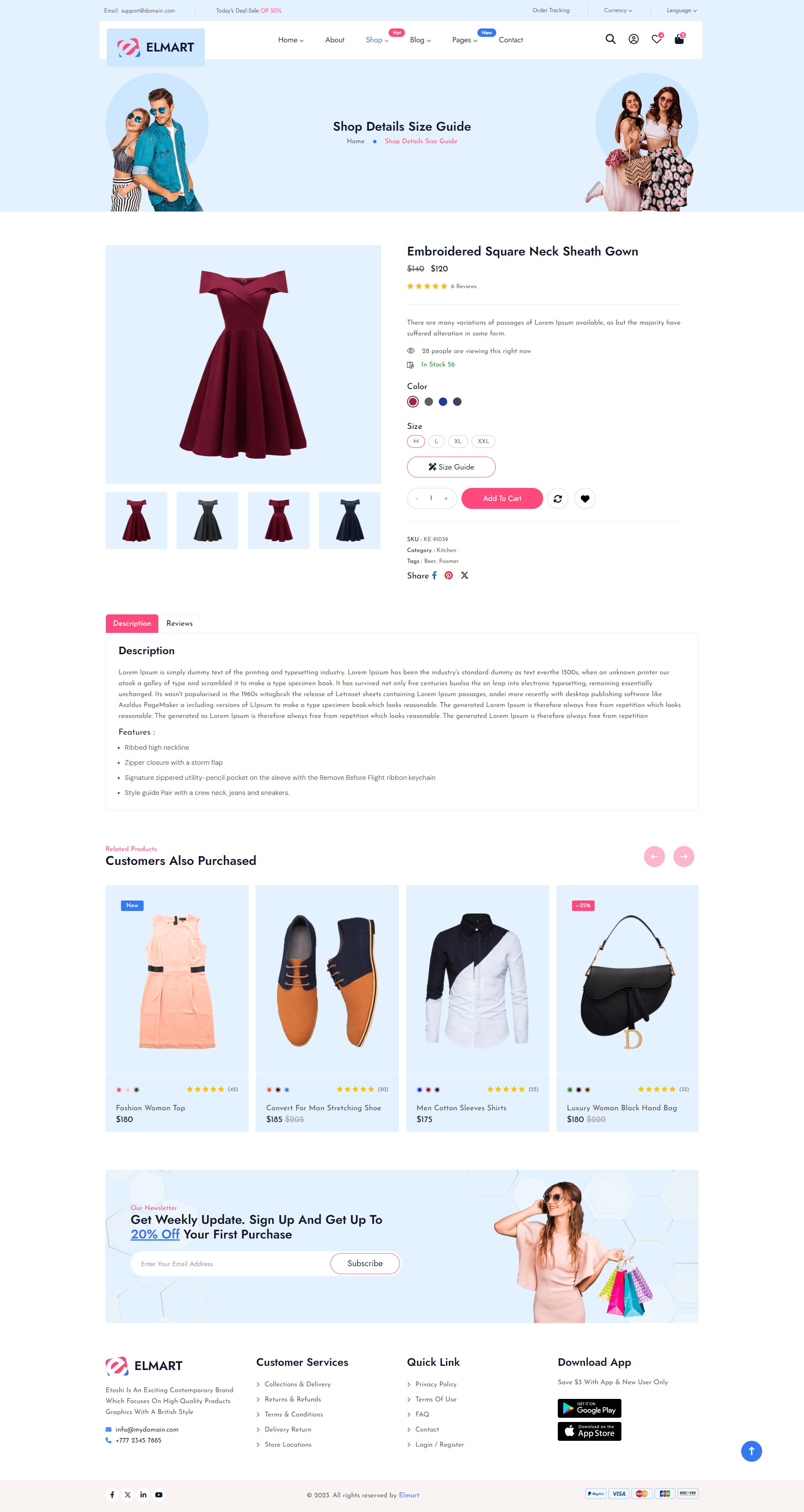 Single Product Size Guide