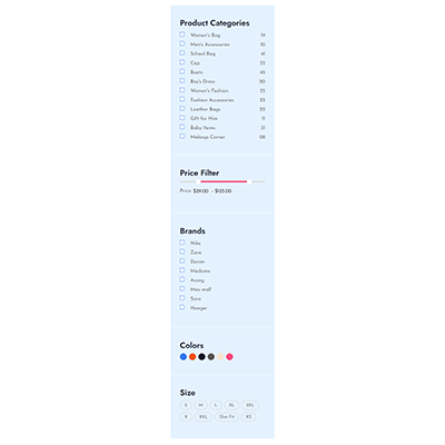 Shop Filter Sidebar